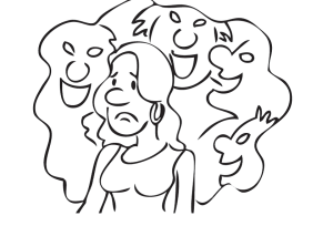 Ilustração de Assédio Moral e Sexual pela Cartilha  do Ministério do Trabalho e Emprego do Brasil (Fonte: Cartilha Assédio Moral e Sexual no Trabalho. MTE, 2010). 